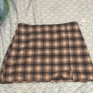 Old Navy Tan and Brown Mini Pencil Skirt with Slit